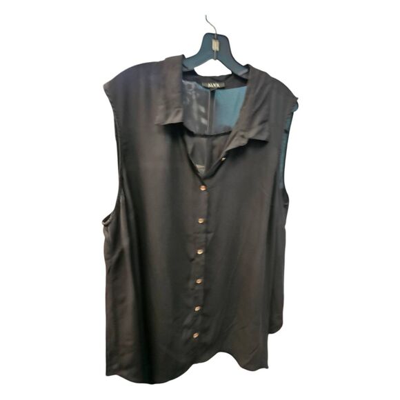 ALYX Black sleeveless Semi Sheer Button Down Top size 3X - Picture 1 of 6